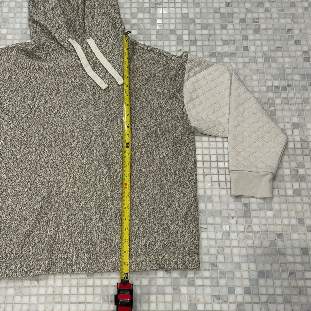 Madewell Quilted Sleeve Ivory Gray Hoodie Sweatshirt - Picture 10 of 14